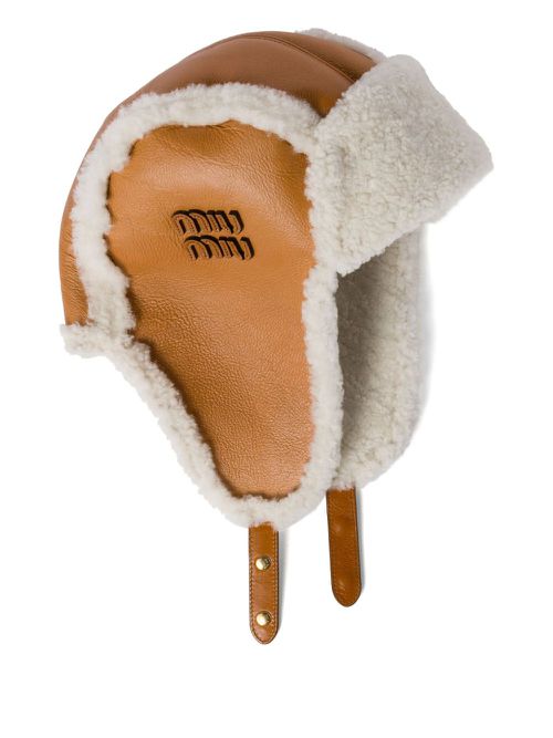 Shearling hat - Brown