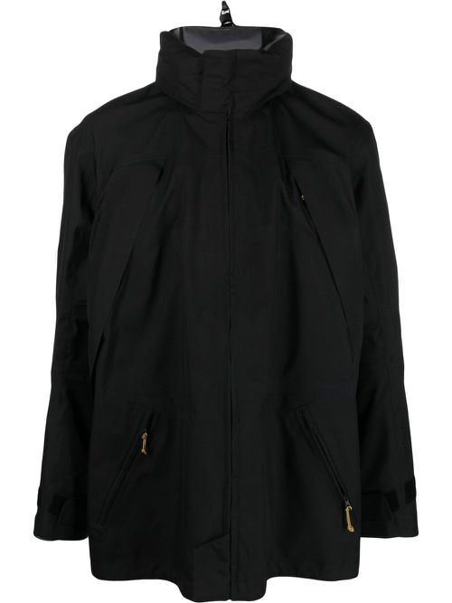 High-neck zip-fastening parka jacket - Black