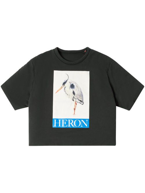Bird-motif logo-print T-Shirt - Black