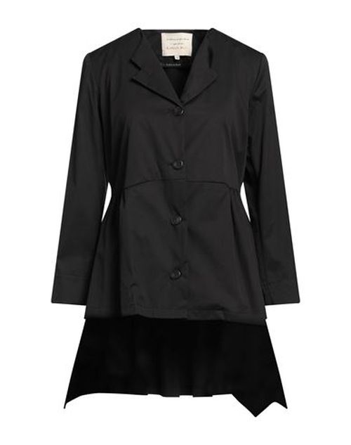Woman Overcoat & Trench Coat Black Size 10 Cotton, Polyamide, Elastane