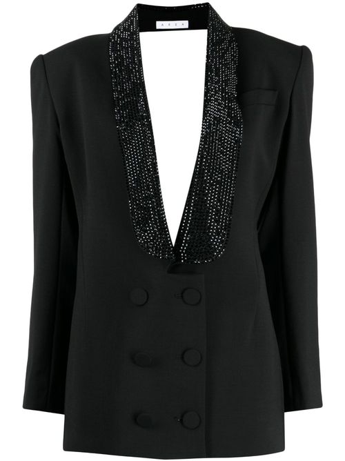 Open-back tuxedo minidress - Black