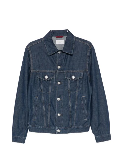 Button Denim Jacket — Blue