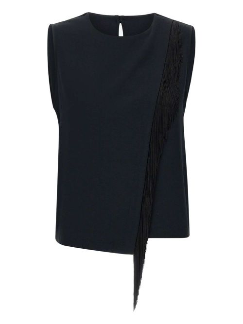 Fringe-detailing top - Black