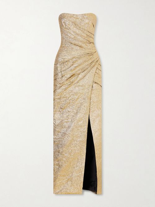 Metallic Jacquard Gown - Gold