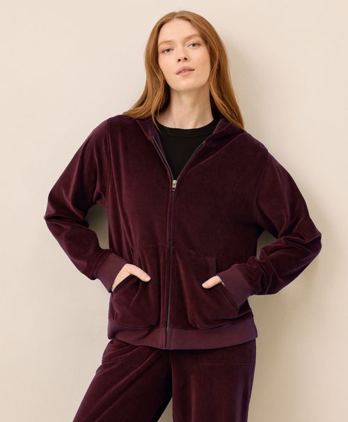 Women's Windsor Wine Pure Velour Zip Hoodie