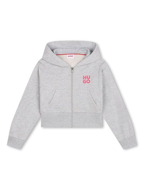 Logo-print zip-up hoodie - Grey