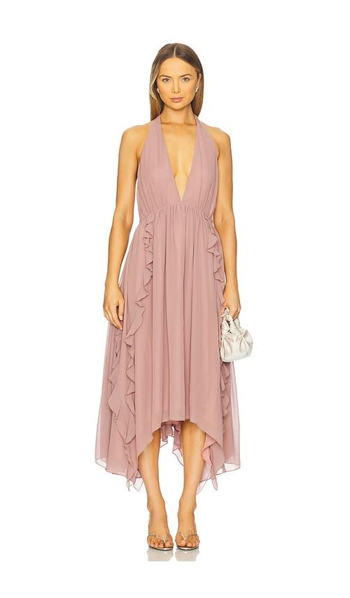 Tularosa Livia Midi Dress in Mauve. - M also in L, S, XL