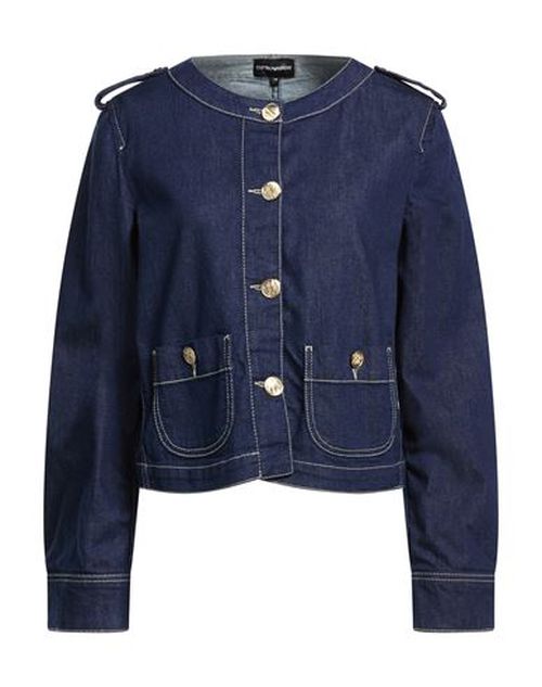 Woman Denim outerwear Blue Size 12 Cotton, Elastane
