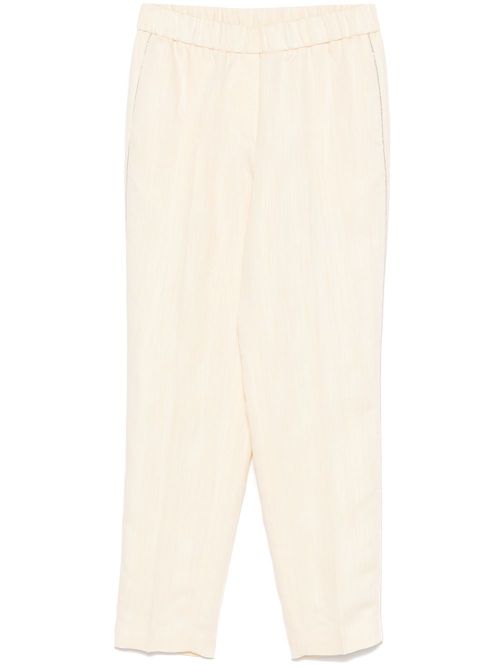 Beaded-trim trousers - Yellow
