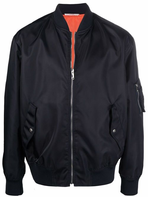 Neon Universe print bomber jacket - Blue