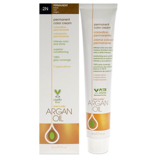 Argan Oil Permanent Color Cream - 2N Black by for Unisex - 3 oz Hair Color