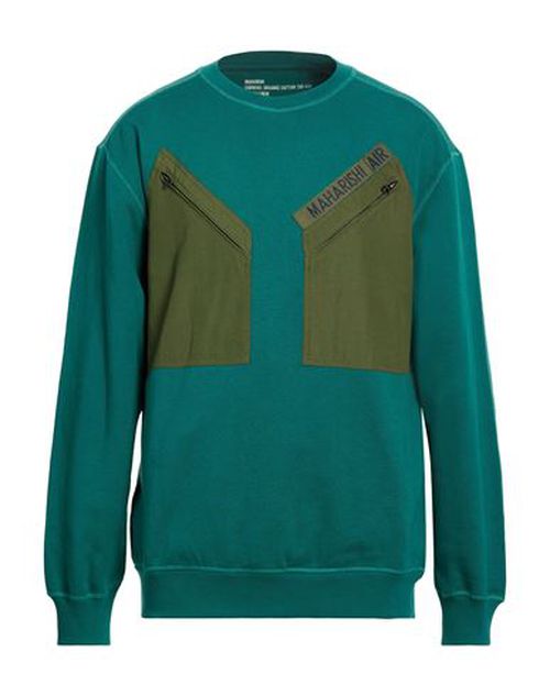 Man Sweatshirt Emerald green Size XL Cotton