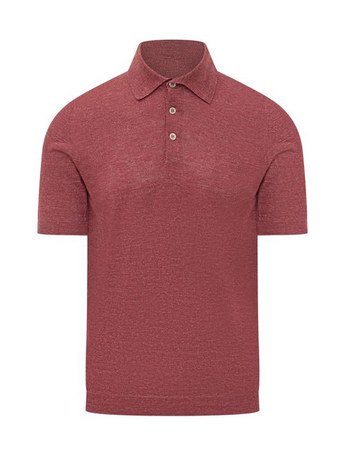 Red Solid Shirt Collar Polo