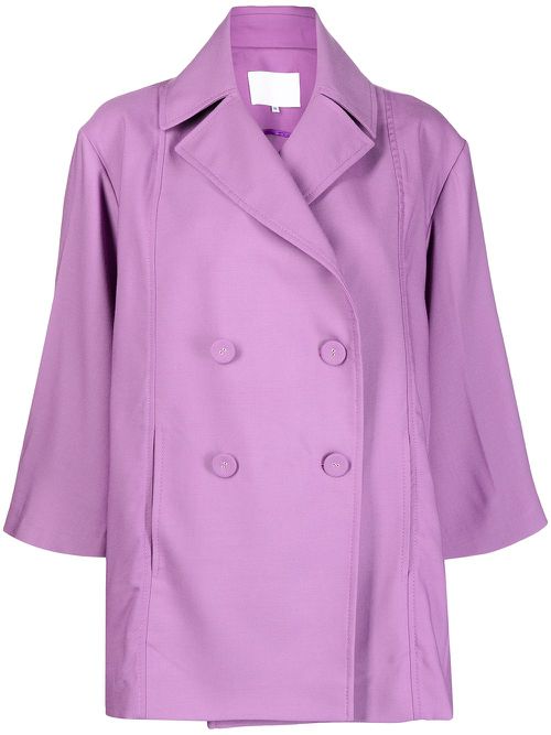 Double-breasted fitted blazer - Purple