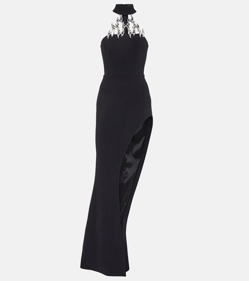 David Koma Crystal-embellished asymmetric gown