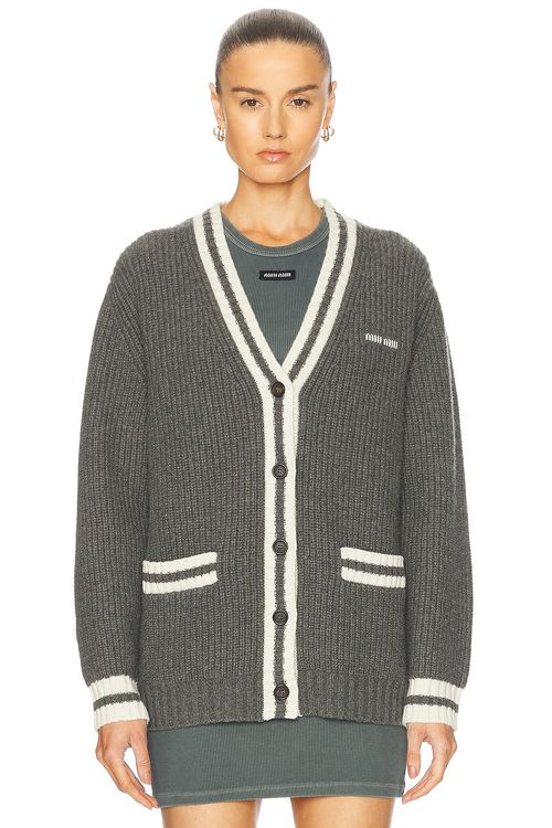 Miu Miu Cashmere Cardigan in Grey