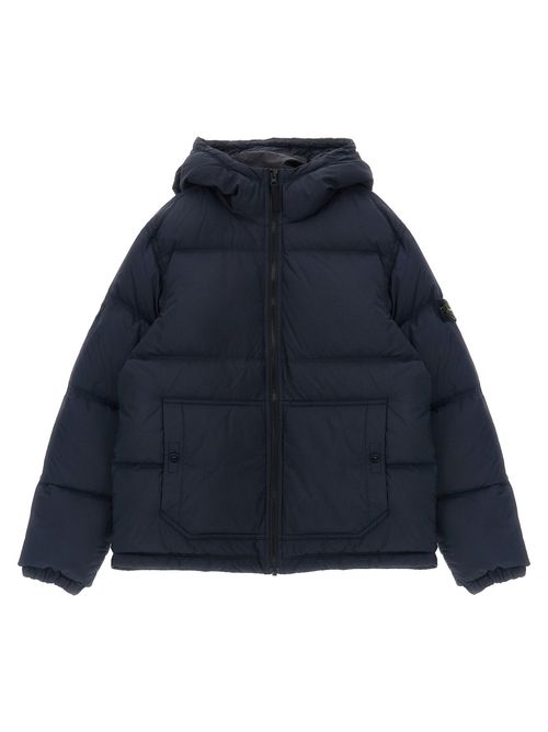 Quilted Down Jacket — Navy