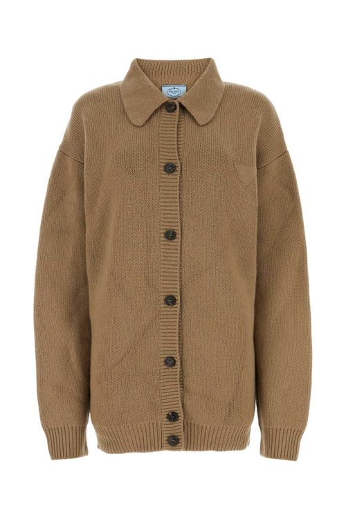 Cashmere Knit Cardigan — Beige