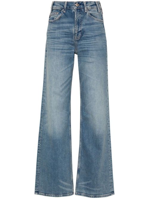 Mid-rise wide-leg jeans - Blue