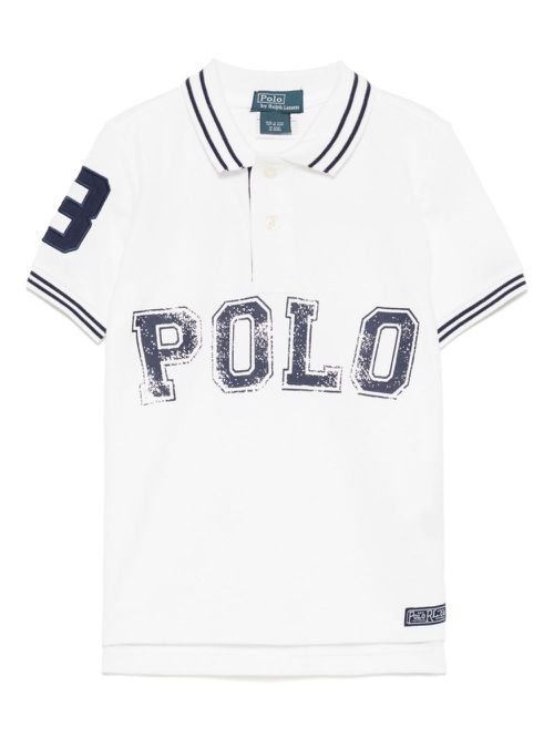Logo print polo shirt - White