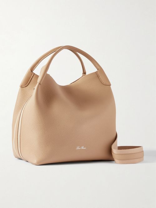 로로피아나 여성 Bale Canvas-trimmed Textured-leather Tote