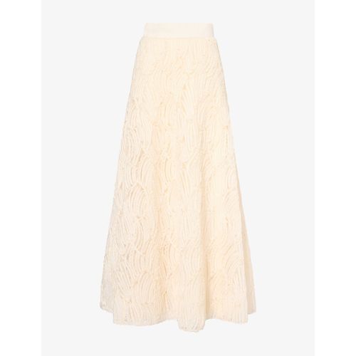 Womens Textured Tulle A-Line Woven Maxi Skirt