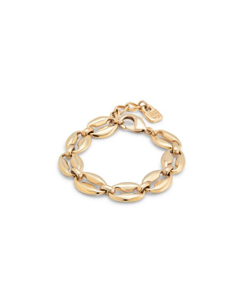 18k Gold Plated Small Oval Links Metal Alloy Bracelet - Gold