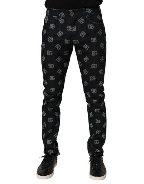 DG Monogram Denim Jeans — Black
