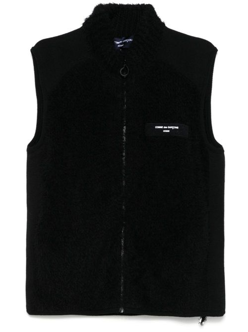 Brushed-effect gilet - Black