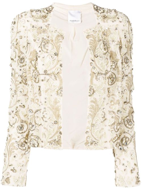 Baroque-embellished cardigan - Gold