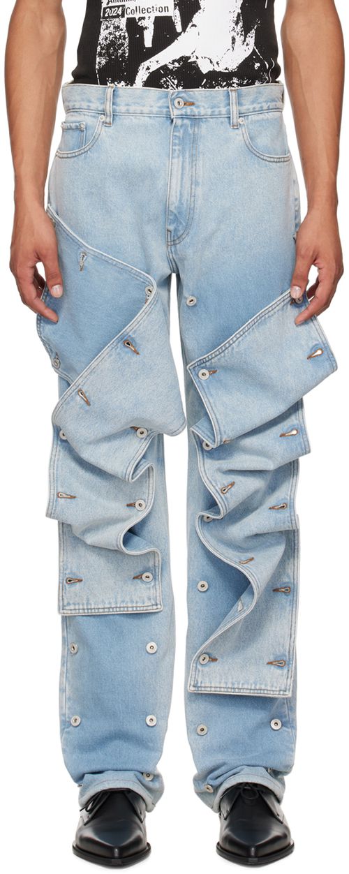 Y/Project Blue Snap Off Jeans
