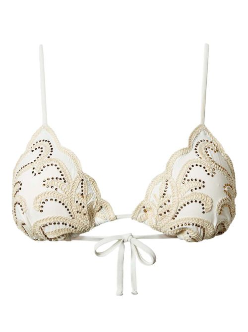 Knitted bikini top - White