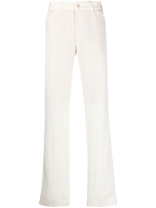 Mid-rise straight-leg trousers - White