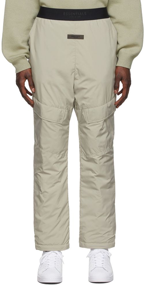 Green Polyester Cargo Pants