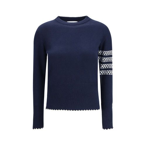 Dachshund-Intarsia Wool Sweater — Blue