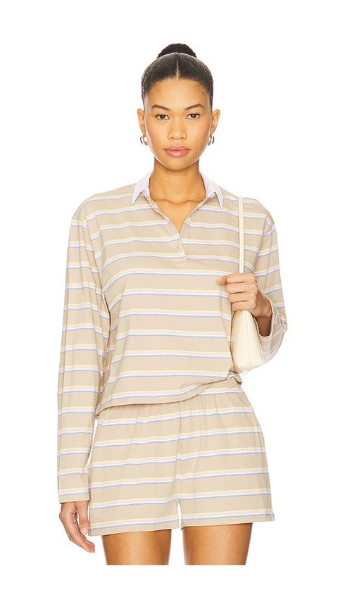 Kule The Lexie Polo Top in Beige. -  XL/1X also in