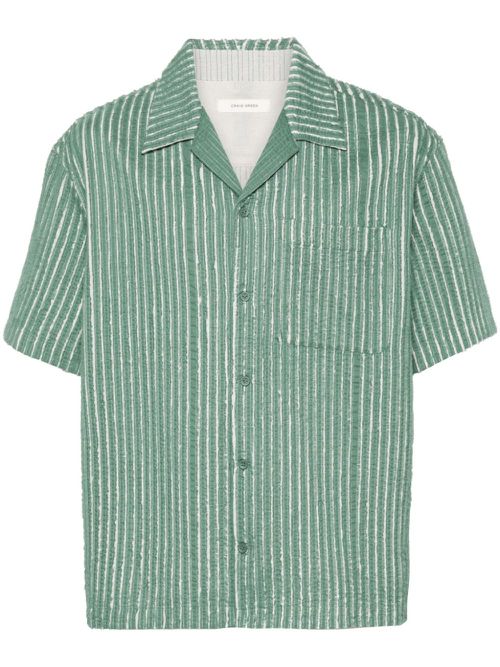 Hand-frayed striped shirt