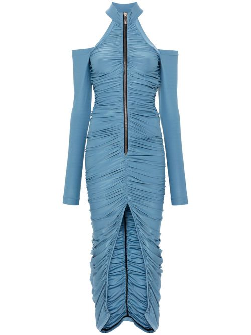 Draped maxi dress - Blue