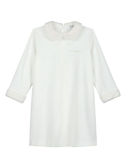 Embroidered-logo dress - White