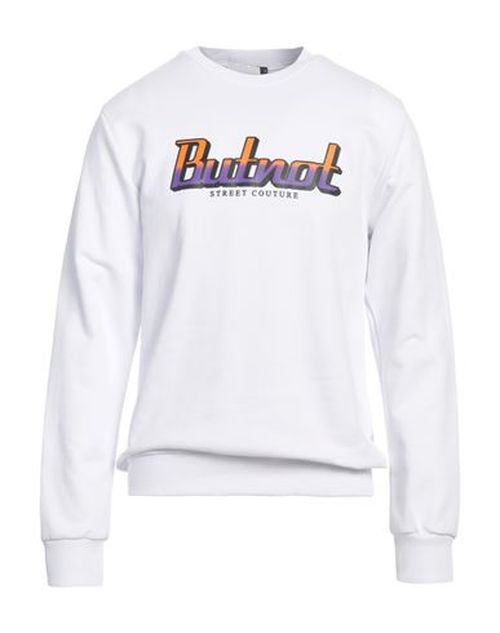 Man Sweatshirt White Size M Cotton, Elastane