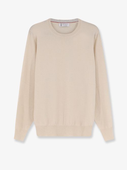Cashmere Crew-Neck Sweater — Beige