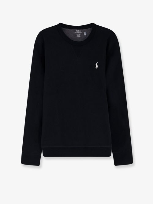 Cotton-Blend Crew Neck Sweatshirt — Black