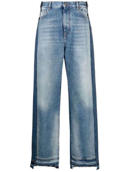 Panelled wide-leg jeans - Blue