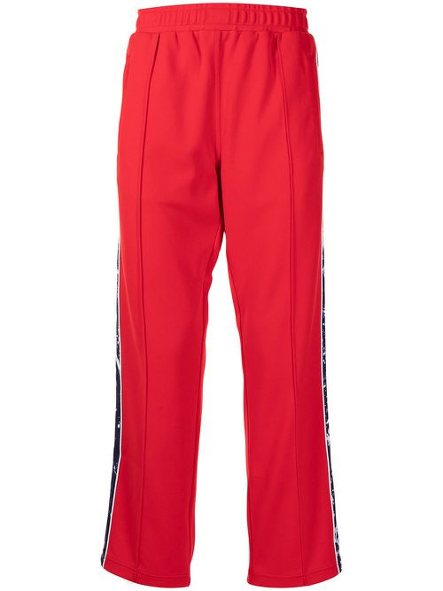 Side stripe-detail track pants - Red