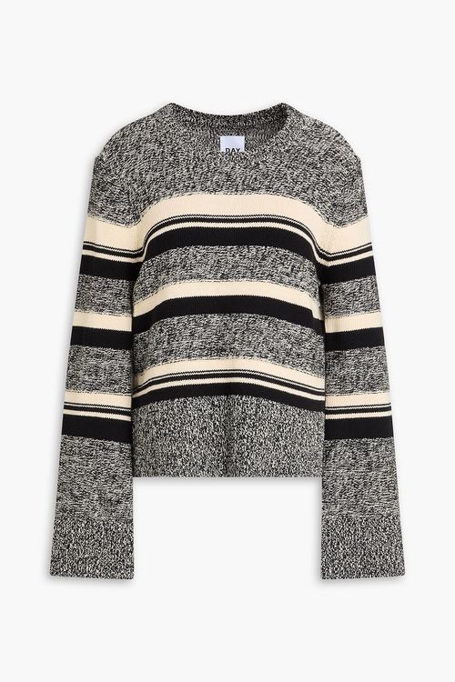 Lynne striped cotton sweater - Black - L