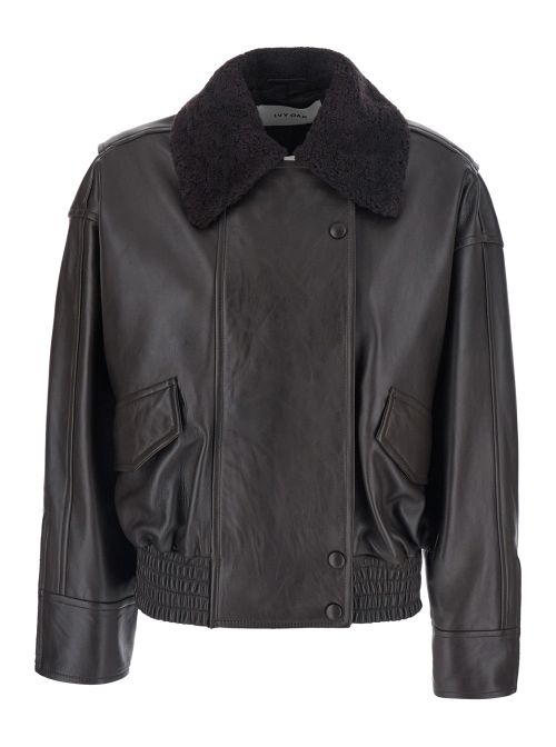 Laila Lane Leather Jacket — Brown