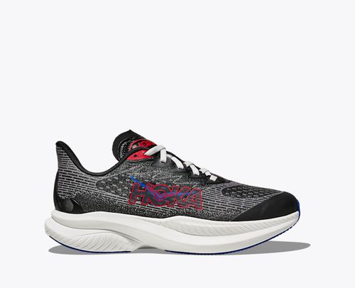 HOKA Mach 6 Shoes in Black/Vermillion