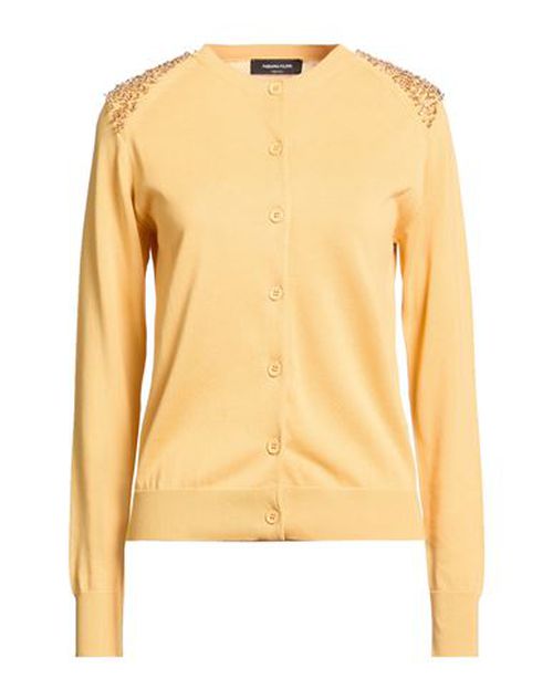 Woman Cardigan Apricot Size 4 Cotton, Nylon, Glass, Resin