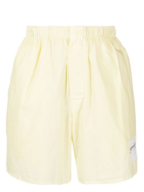 Logo-patch cotton short - White