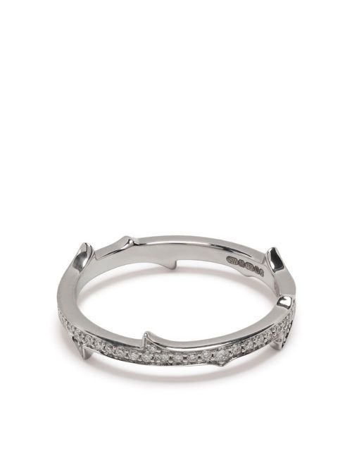 18kt white gold Thorn Stem diamond ring - Silver